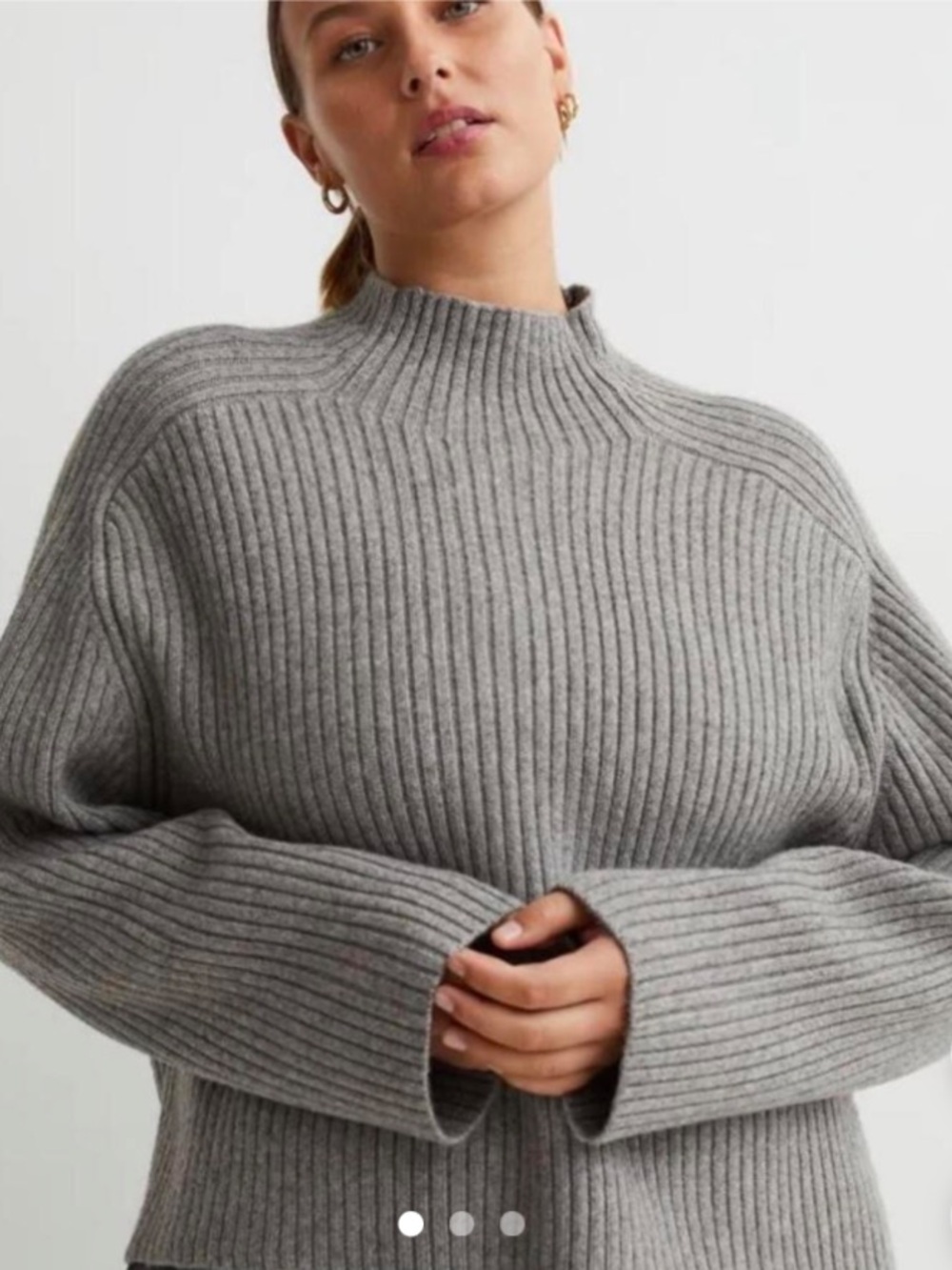 H&M Oversized Turtleneck Grey Sweater Woman’s Size Medium